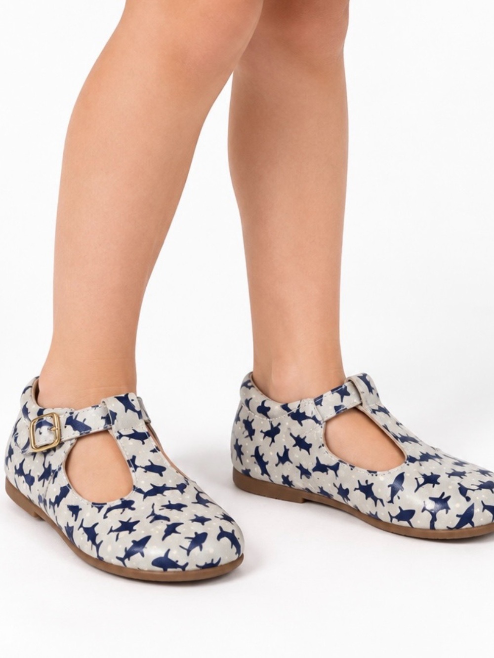 Monkey Feet Navy/White Shark Print T Strap Mary Jane’s WORN ONCE FOR PICTURES